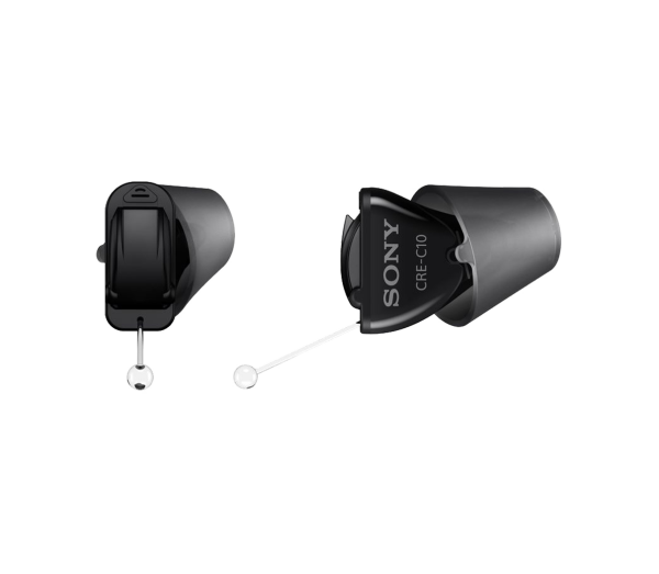 SONY CRE-C10 Self-Testing and Self-Fitting Invisible OTC Hearing Aids for Mild to Moderate Hearing Loss with Replaceable Batteries