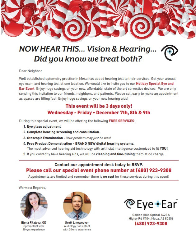 Advertising: Eye and Ear Professionals Mailer