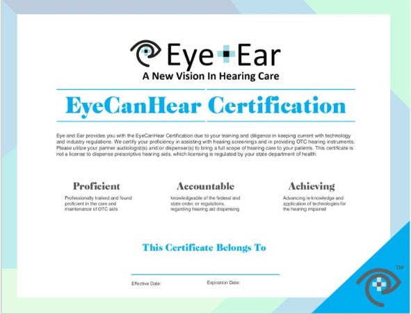 Partner Resource: EyeCanHear Certificate